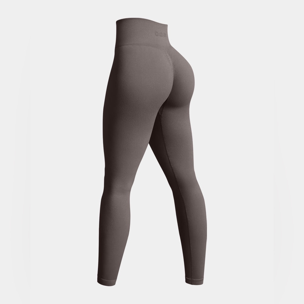 NWOT OQQ High Waisted Seamless Leggings Taupe Brown Sz M